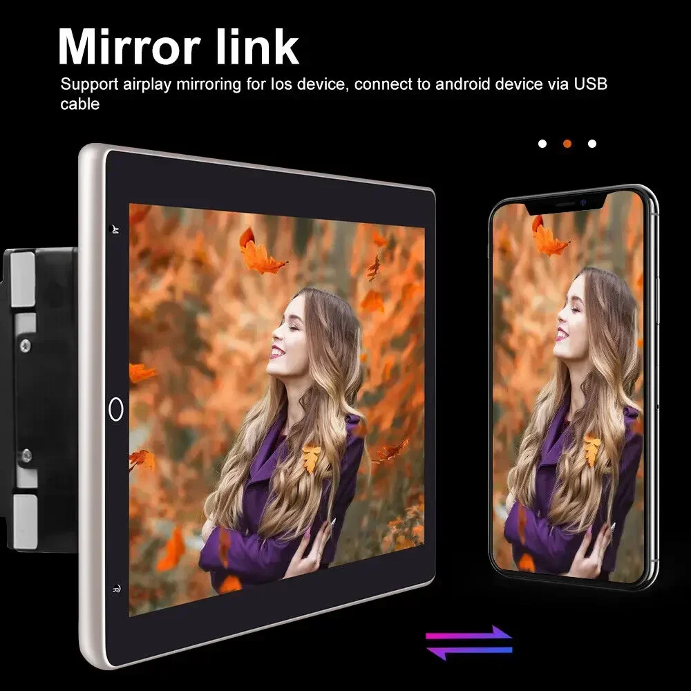 Double 2 DIN Automatic Rotatable 10" Screen Android 13 Car Stereo Radio GPS 8+256GB Car Multimedia Video MP5 Multimedia Player