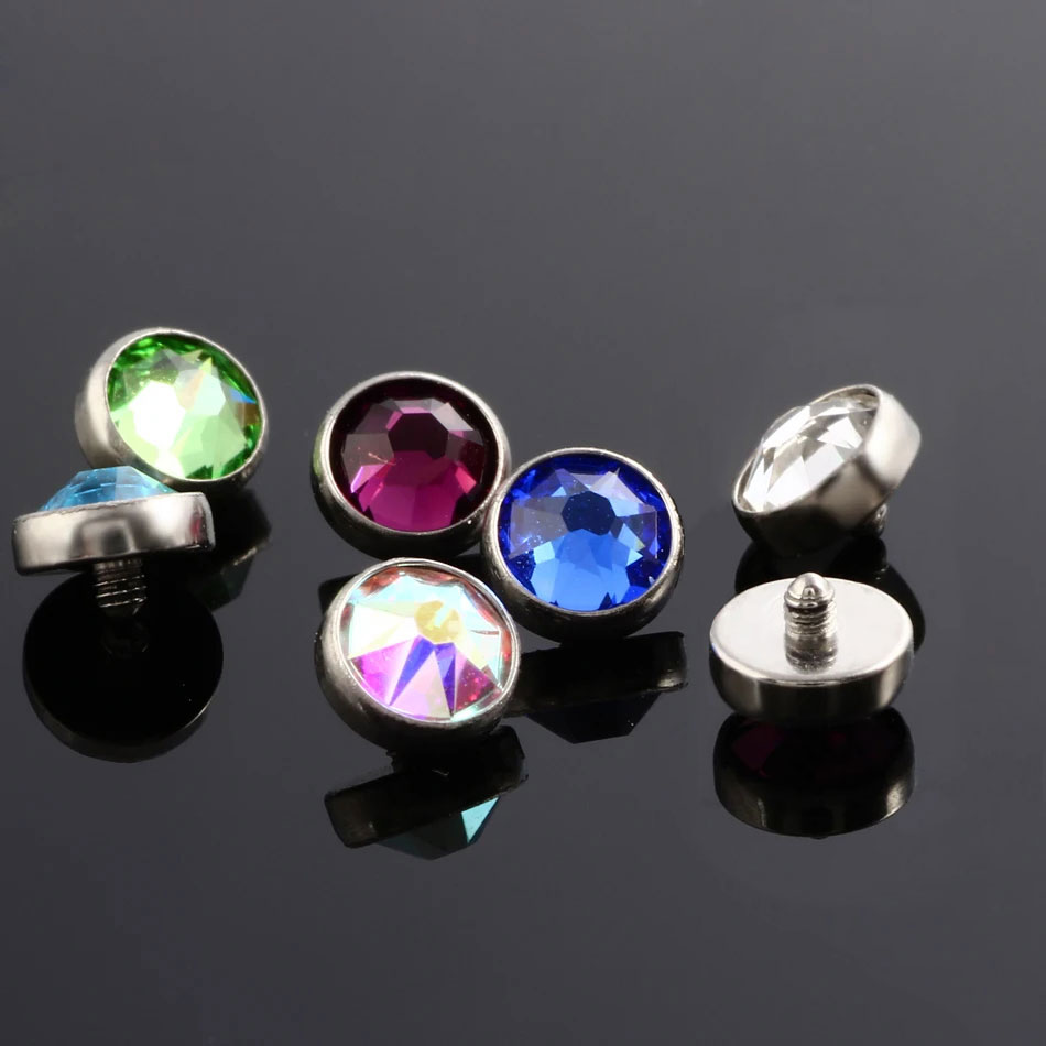 F136 Titanium Microdermal Surface Top Threaded Gem Ends Dermal Skin Diver Hide Medusa Accessories Piercing Body Jewelry