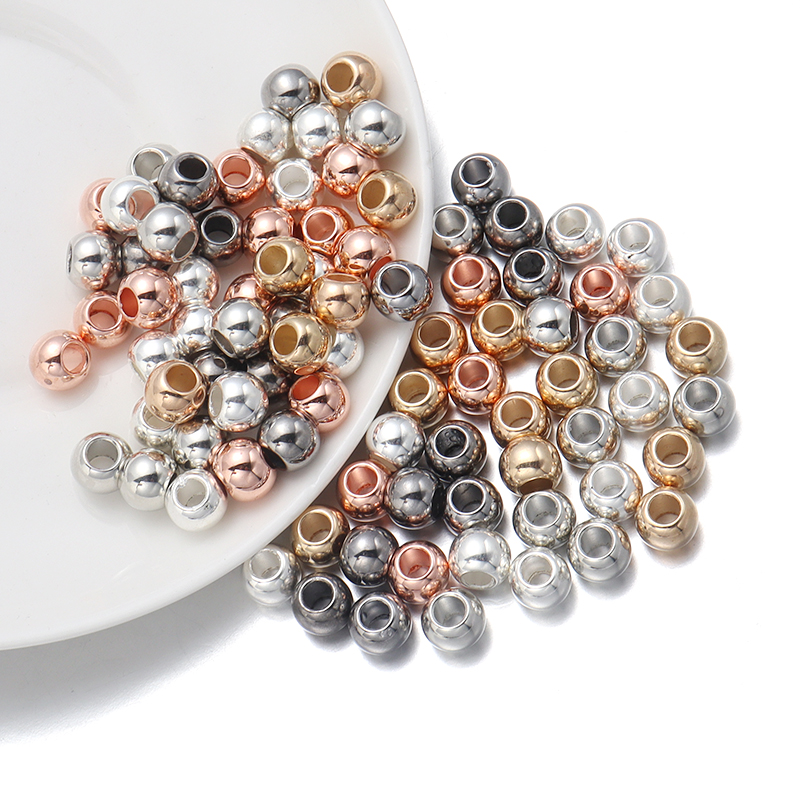 20-100pcs 6 8 10 12 14mm CCB Beads Round Large Hole Spacer Beads For DIY Jewelry Making Finding Accessories(not metal)