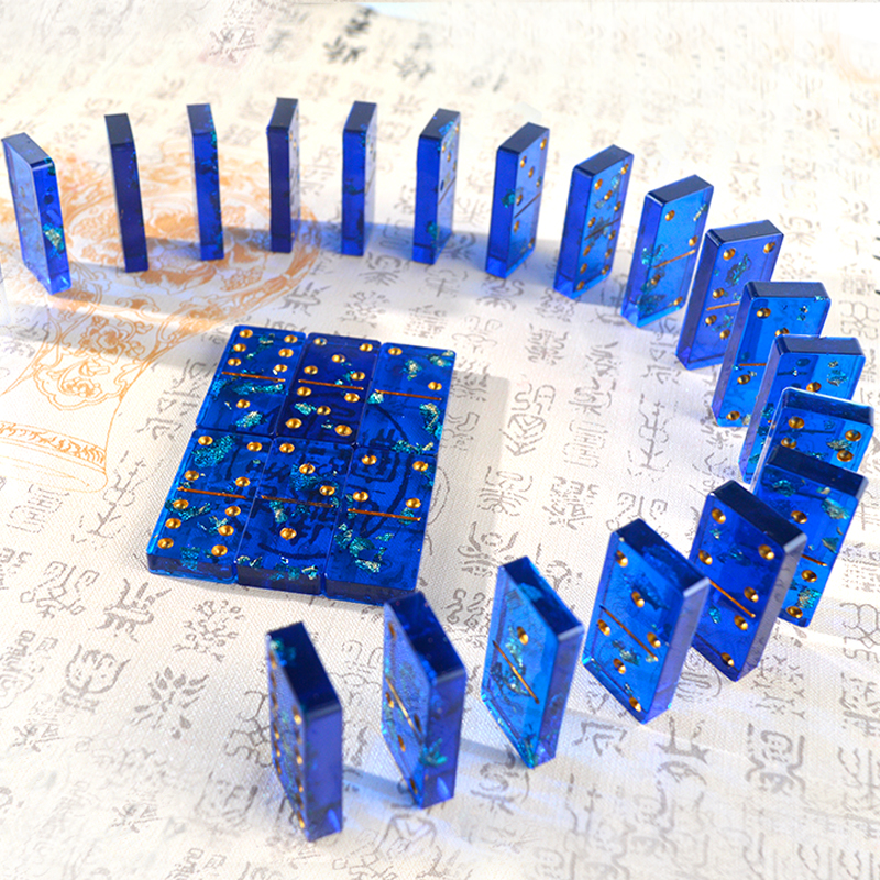 Hot Domino Game Moldes Para Resina Epoxi Cabochons Board Charms Silicone Moule Resine Epoxy Bijoux Jewelry Accessories Making