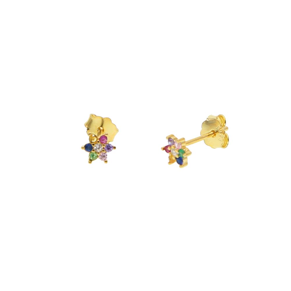 100% 925 sterling silver 5mm cz flower spring new jewelry AAA cubic zirconia sparking bling flower studs mini girl earring