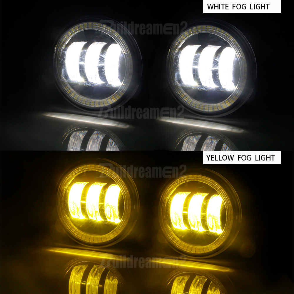 2 X Angel Eye Fog Light Assembly For Mitsubishi Eclipse 2006-2012 Car LED Lens Fog Daytime Running Lamp DRL 30W 6000LM 12V