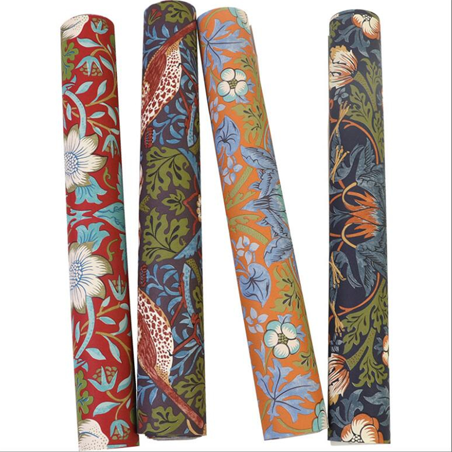 Retro American Country Wallpaper Chinese Pastoral Flower and Bird Tibetan Living Room Bedroom Hotel TV Background Wall Wallpaper w250403