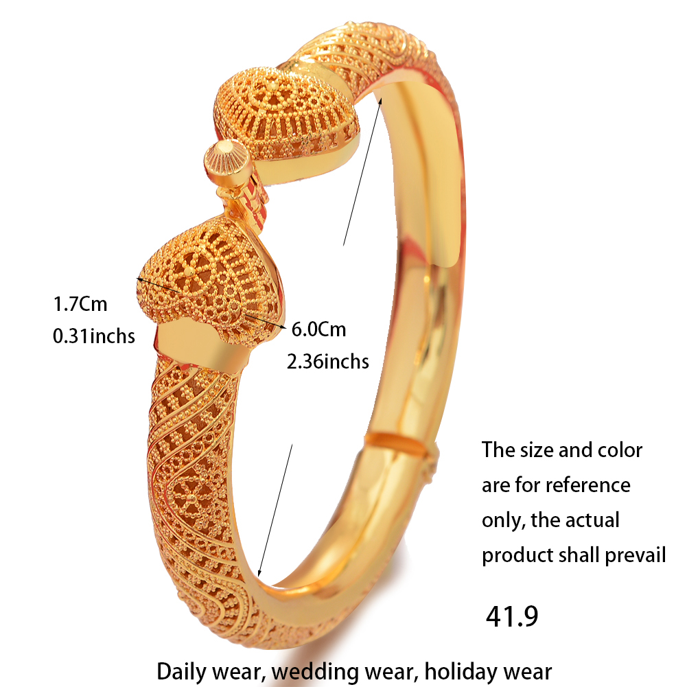 Luxury 24k Gold Color Can Open Bangles Jewelry Ethiopian African Dubai Indian Bracelet Wedding Gifts For Women Bracelet Bangles