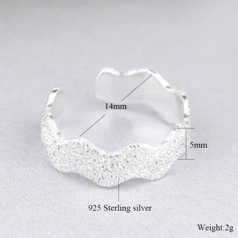 925 Sterling Silver Toe Rings For Women Simple Wave Design Party Opening Adjustable Tail Knuckle Ring Jewelry