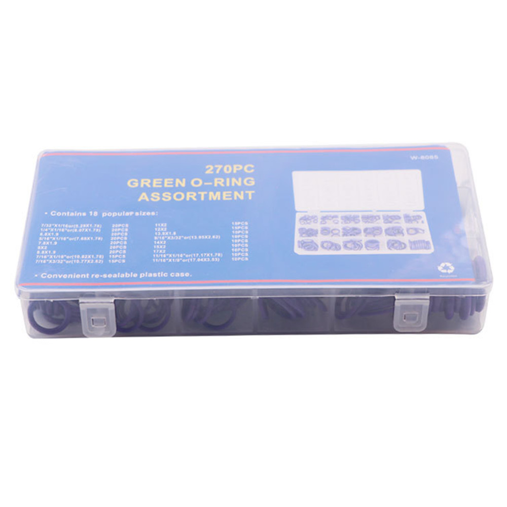 270Pcs 18 Sizes Universal Car Air Conditioning HNBR O Rings Car Auto Repair Tools Rubber Air Conditioning Refrigerant Ring Set