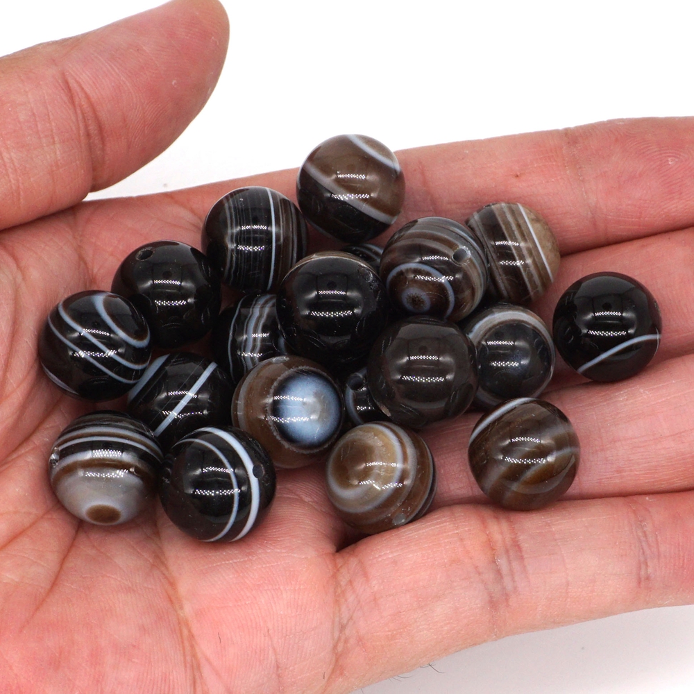 Wholesale 14mm Natural Gemstone Evil Eye Agate Crystal Reiki Healing Round Loose Stone Beads Jewelry Bracelet Making Accessories