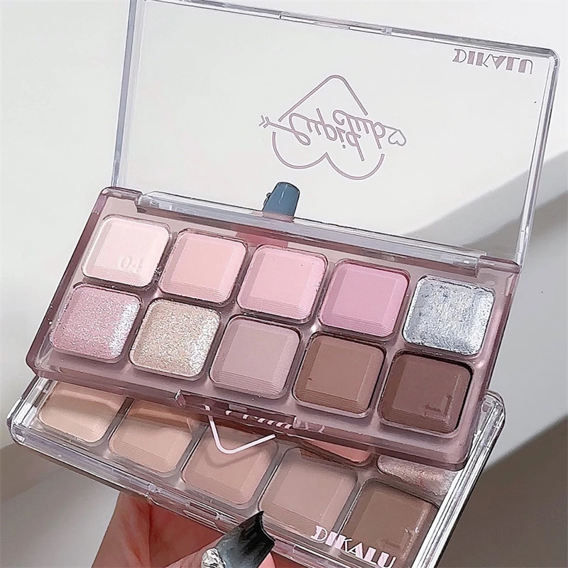 DIKALU Ten Color Eyeshadow Comprehensive Plate Matte Finish Glitter Earth Color Autumn Winter Color High Appearance Level Fe 240624