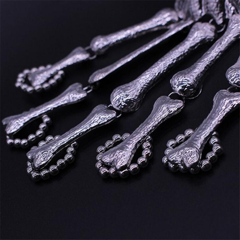 ZRM Punk Gothic Skull Bracelet Hand Bone Bangles Flexible Metal Bracelets For Women Men Nightclub Party Hip Hop Jewelry