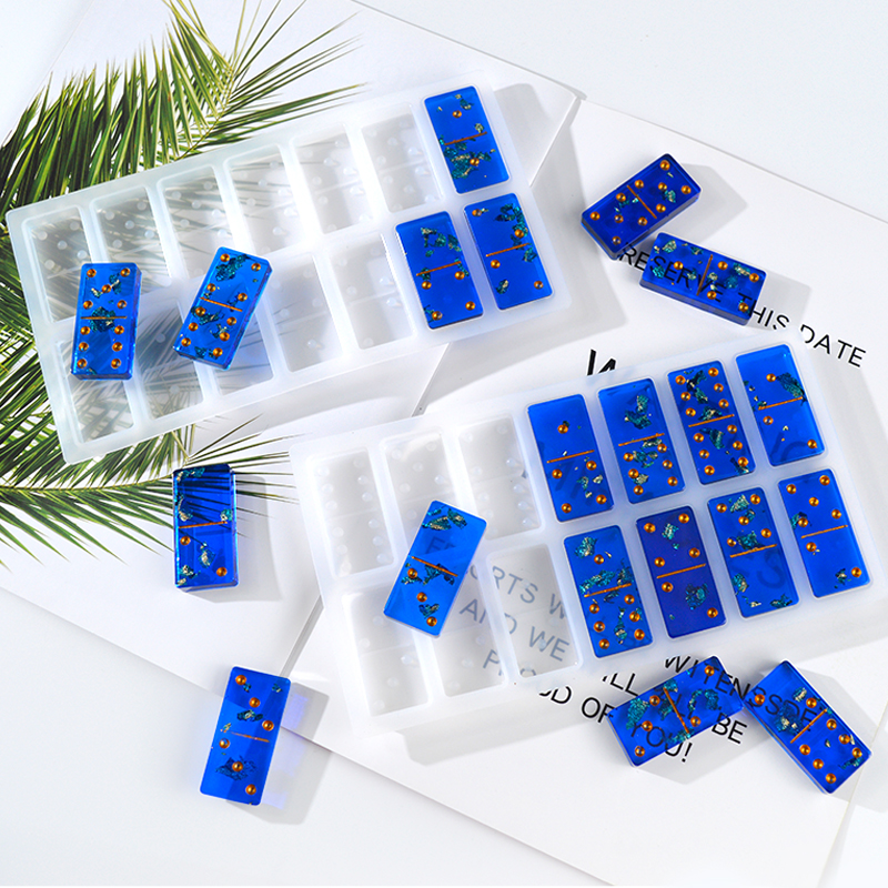 Hot Domino Game Moldes Para Resina Epoxi Cabochons Board Charms Silicone Moule Resine Epoxy Bijoux Jewelry Accessories Making