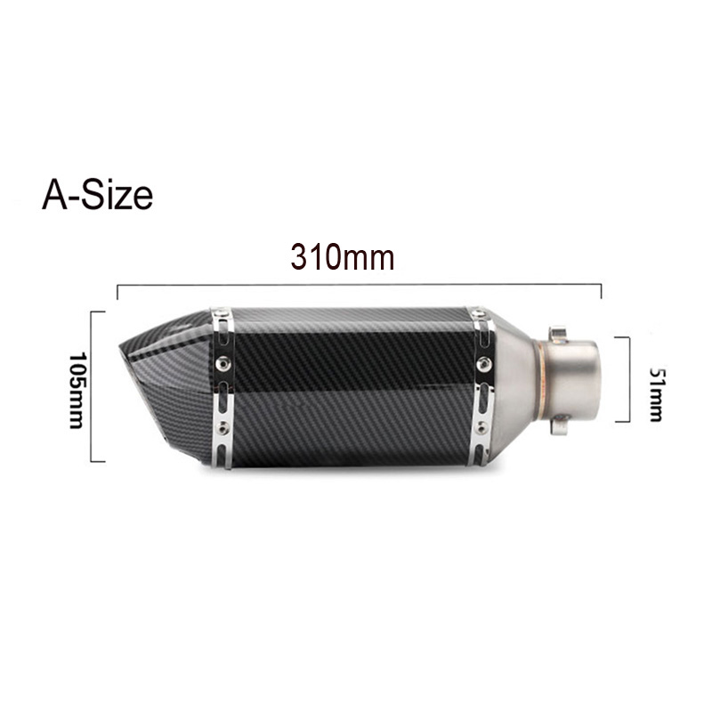 51MM Universal Motorcycle Exhaust Pipe Muffler Racing Escape akrapovic Moto For yamaha r15 crf 230 tmax500 CB400 cb650f exhaust