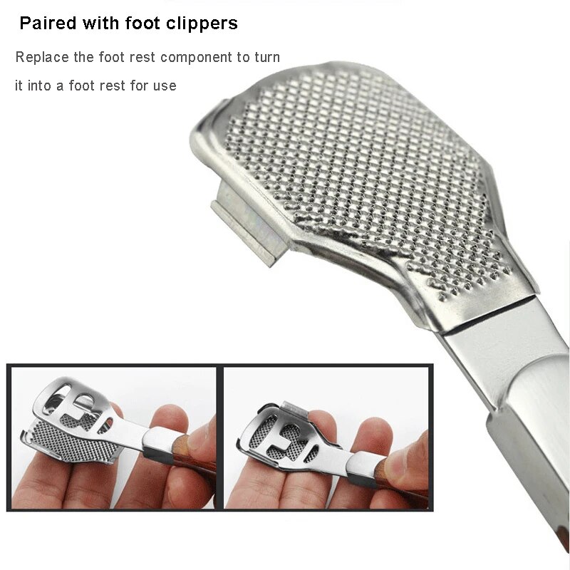 Color Wood Handle Foot File Dead Skin Shaver Corn Cuticle Cutter Remover Rasp File Foot Callus With 10 Blades Foot Scraper Set