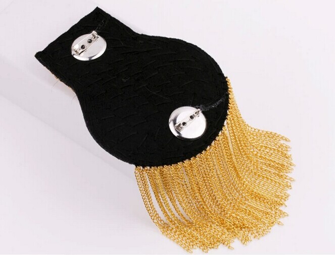 Handmade vintage jewelery tassel rivet chain big shoulder brooch epaulets/epaulettes spikes/escapulario men blazer accessories