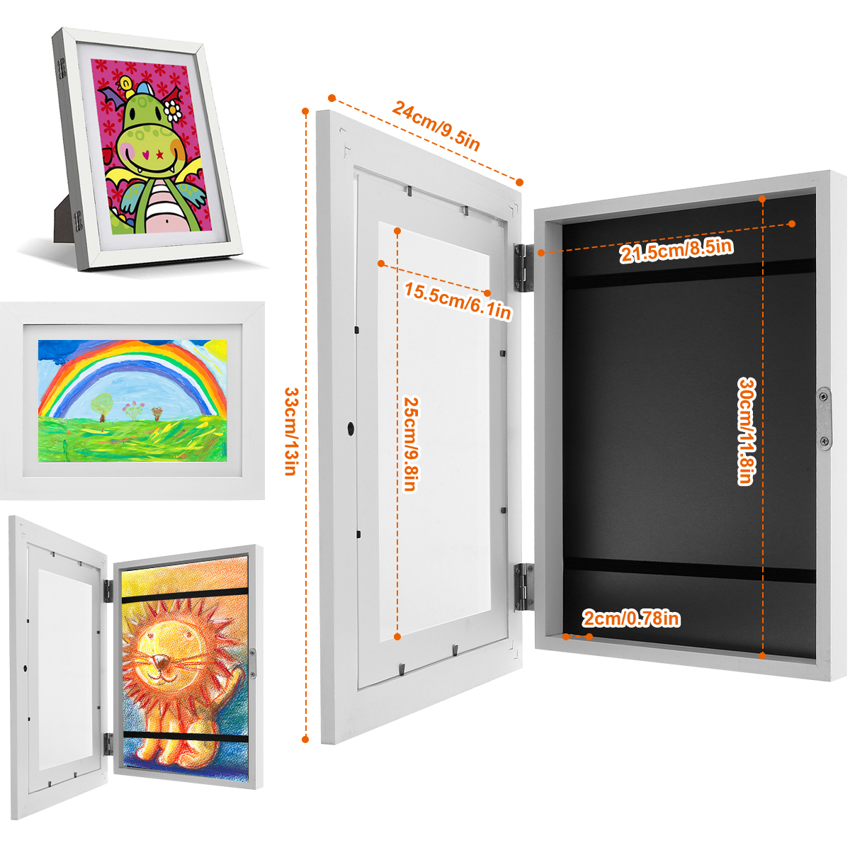 Art Changeable Kids Frames Pictures Poster Photo Drawing A4 Child Artwork Picture Frame HomeDecor H260306