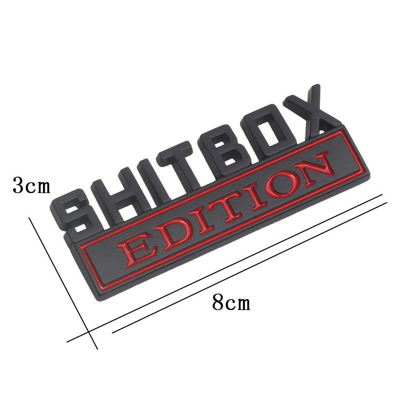 Car 3D Metal Chrome Sticker Emblem SHITBOX EDITION Badge Car Tail Trunk Side Body Scratch Styling Stickers Auto Accessories