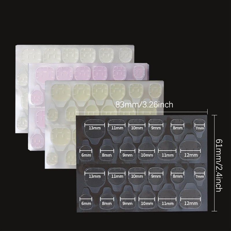 10Sheets 240pcs Clear Double Sided False Nail Art Adhesive Tape Glue Sticker DIY Tips Fake Nail Acrylic Manicure Gel Makeup Tool