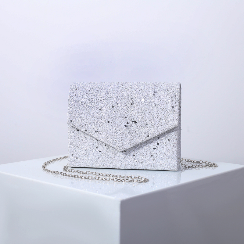 Black Messenger Crossbody Bag for Women Vintage Bling Sequins Clutch Purse Ladies Office Shoulder Bags High Quality Luxury