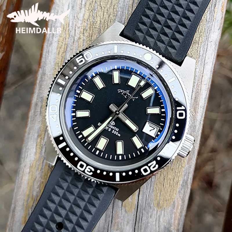 HEIMDALLR Mechanical Automatic Diver 62MAS Sapphire 300m Water Resistance Mens Watch Ceramic Bezel C3 Super Luminous Wrist Watch