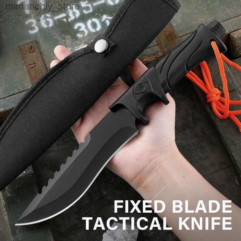 Camping Hunting Knives camping knife hunting knives Fixed blade straight knife fixed blade tactical knife bowie knife with sheath full tang Q240624