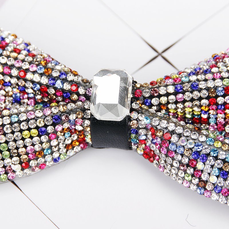 Men Luxury Diamond Glitter Bow Tie Bowtie Butterfly Knot Crystal Rhinestone Collar Tie Cool Wedding Formal Party Bow tie
