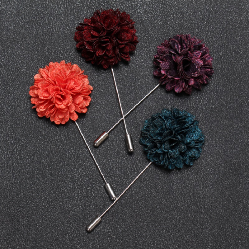 Tailor Smith New Lapel 17 colors Flower Fabric Handmade Brooch Pin Boutonniere Stick Men Cool Beautiful Suit Accessories Wedding