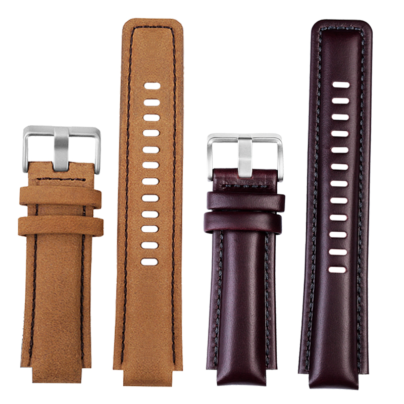 Genuine leather Watch Strap For Timex Tidal compass Watchband T2n739 T2n720 T2n721 canvas Watch Band 24*16mm men's Convex mouth