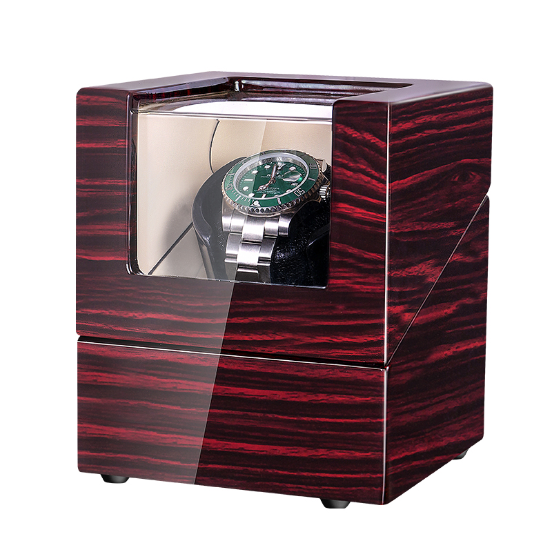Single watch household Wooden Single Watch Winder Automatic Watch Winder Box Accessories Display Mechanical Rotating Leather