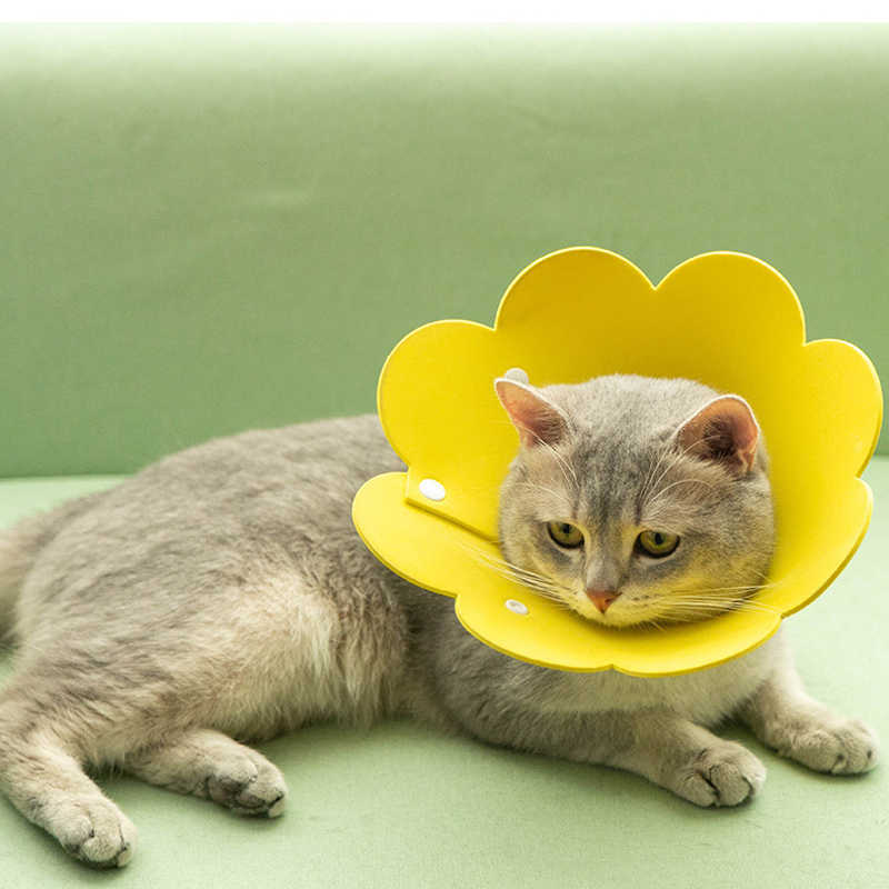 Pet Collar Adjustable Elizabeth Neck Cone Recovery Ring Felt Anti-bite Protective Collar Cats Dogs Wound Healing Medical Accesso