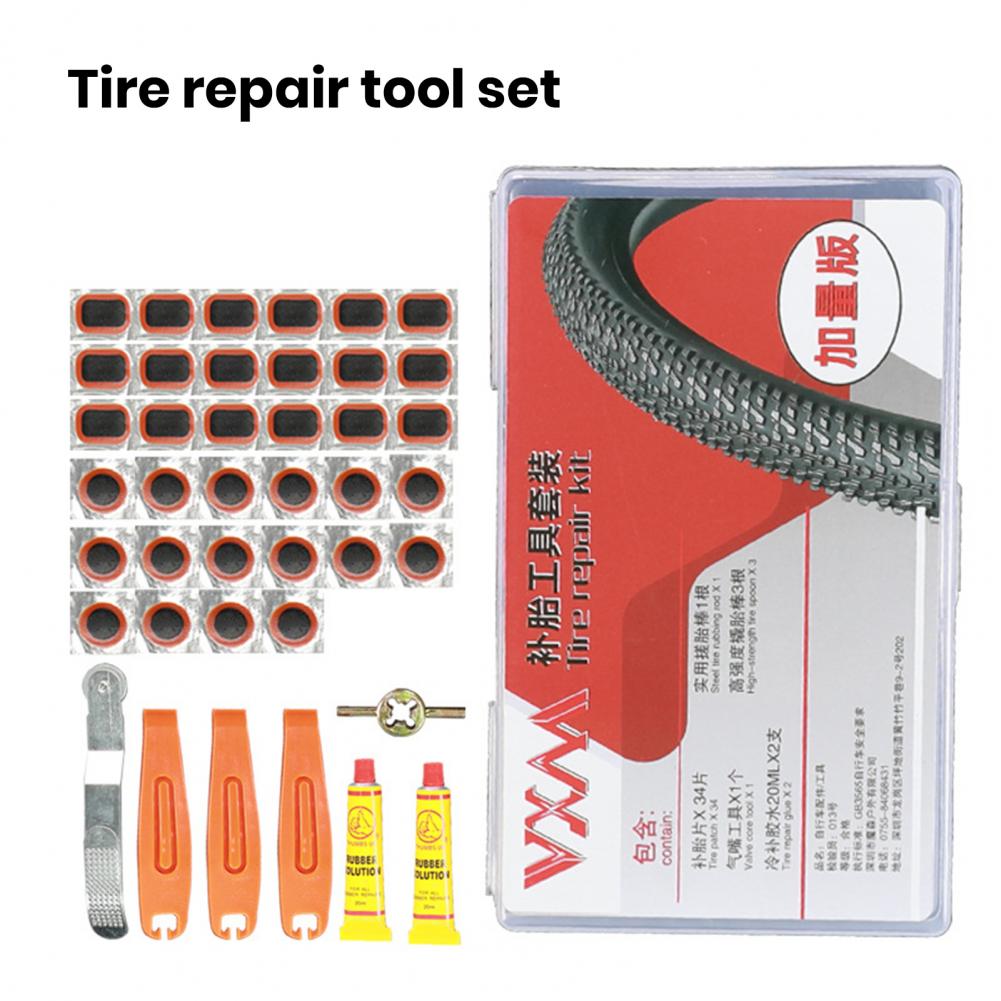 Tire Repair Kit Bike Supplies Compact Portable Bike Tube Tire Repair Tool Set for Motorcycle Bicycle Puncture Repair Universal