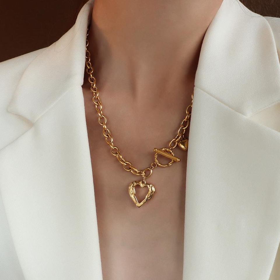 Exquisite Forever Love Heart Pendant Necklace Luxury Brand Necklace for women Gold Silver Color Wedding Jewelry Christmas Gift