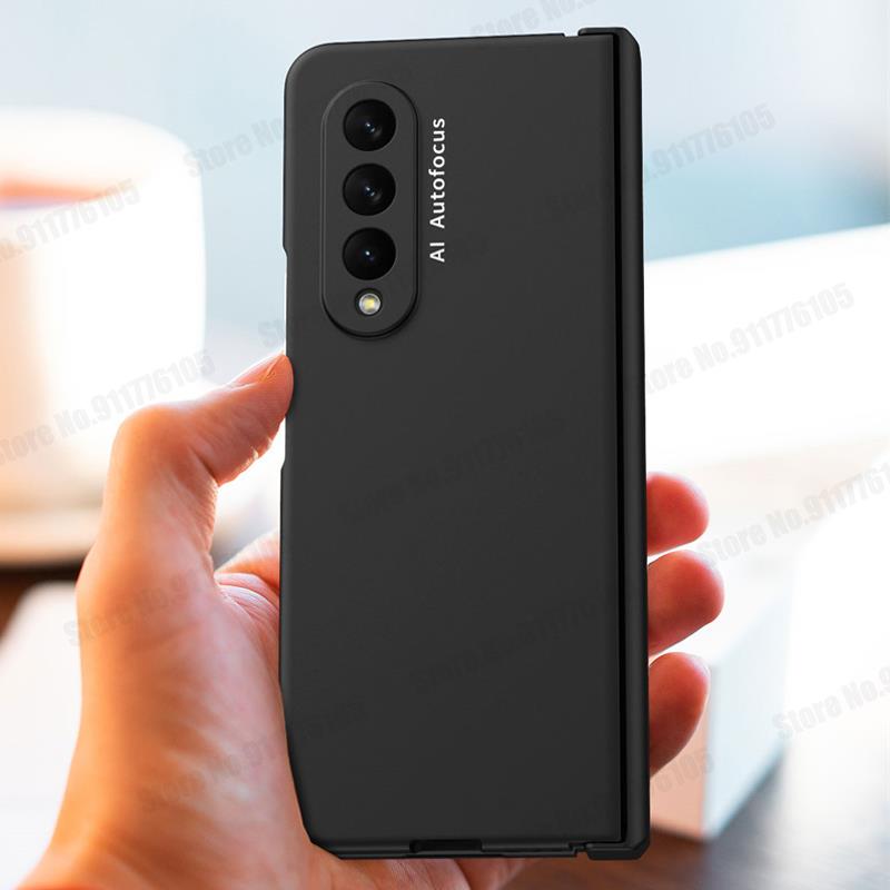 For Samsung Z Fold 3 5G Hinged Coverage Full Body Flip Phone Case for Galaxy Z Fold3 W22 5G Heavy Armor Front Screen Glass Film