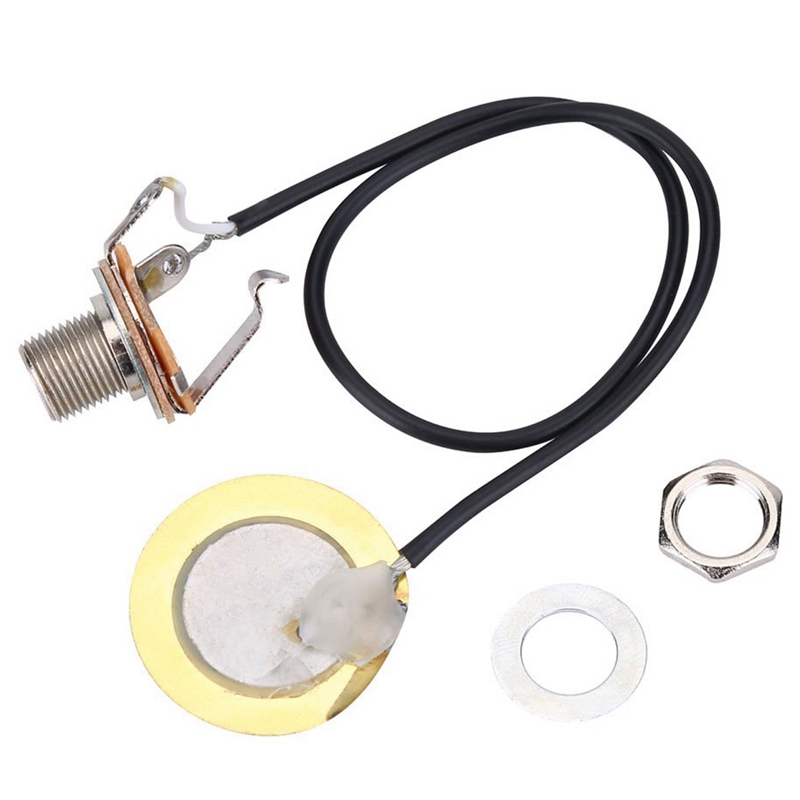 Electric Guitar Bass Volume Knob Potentiometer Chord Cap Volume Knob & Guitar Transducer Pre-Wired Amplifier Piezo Jack
