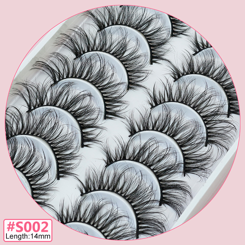 Abestyou Official Store10in1 Natural Thin Individual Short Mink 5d Eyelashes Wispy Russian Strip Lashes Ferramentas De Maquiagem