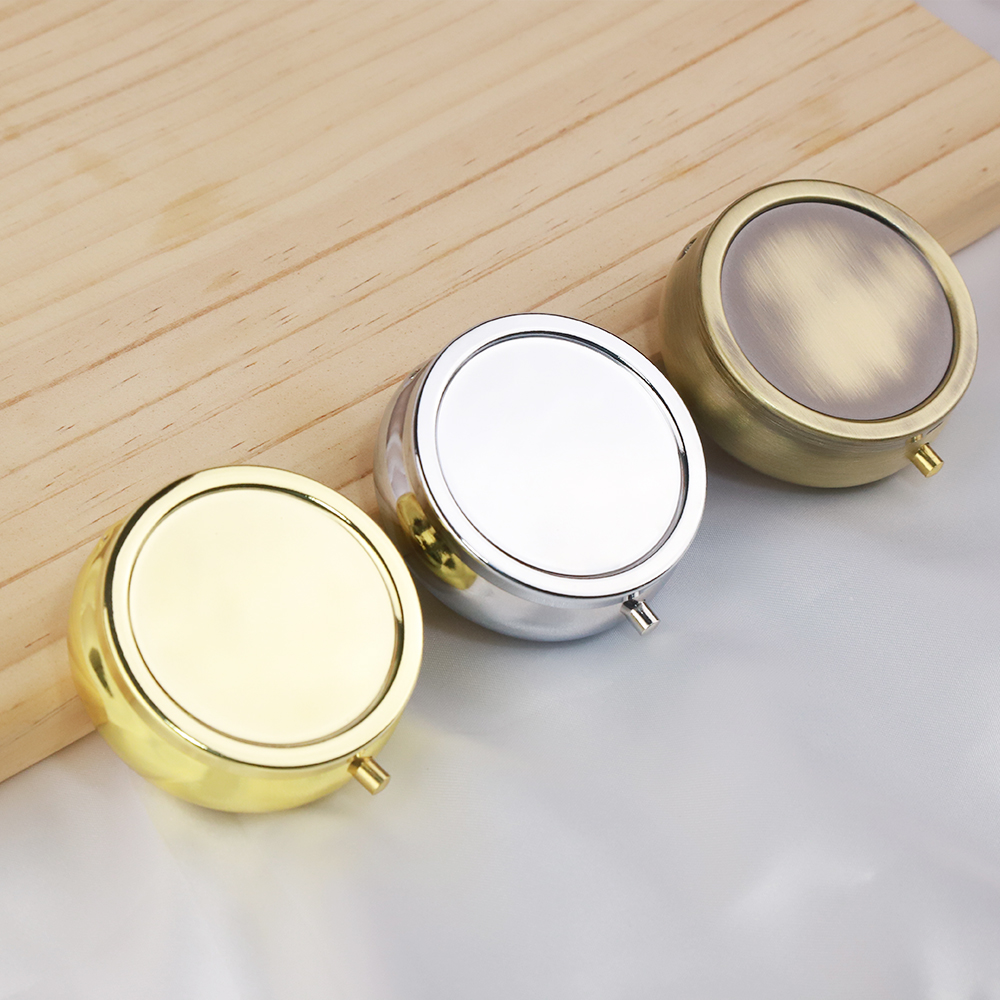 5/10Pcs Portable 1 Cell Metal Pill Box Container Medicine Pill Boite DIY Crafts Findings Round Medicine Case Pill Candy Boxes