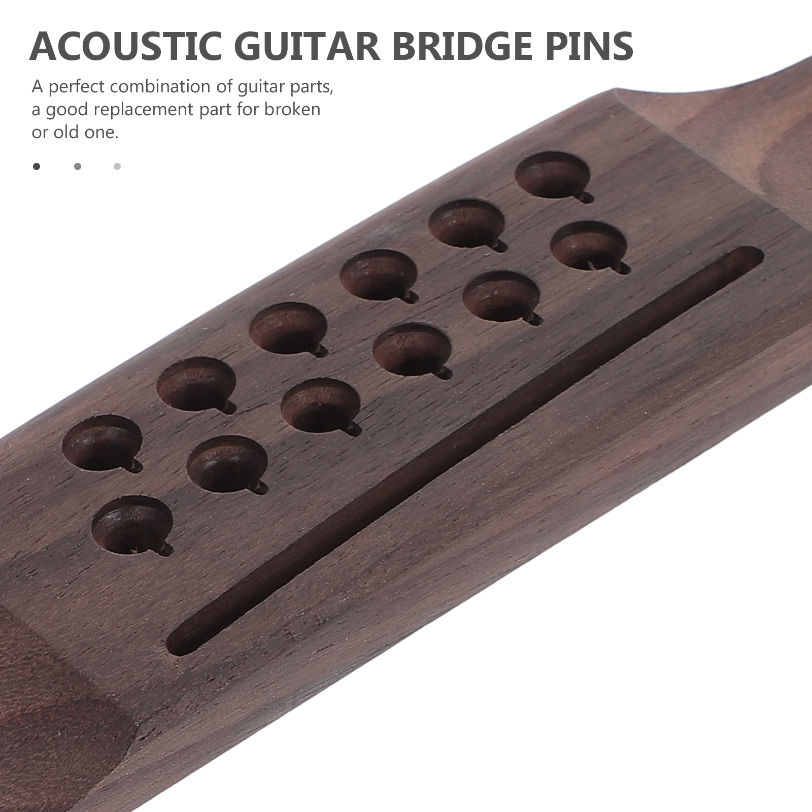 Guitar Bridge 12-string Folk Rosewood Twelve-hole Lower Saddle Nail Upper and Pillow Set Pegs for Acoustic