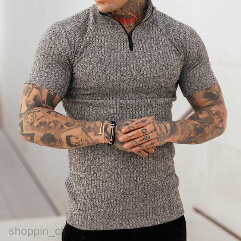 Men Polos Shirts New Slim Fit Multi color Collar Men's Casual Vertical Stripe Short Sleeve Youth Male Wear tops
