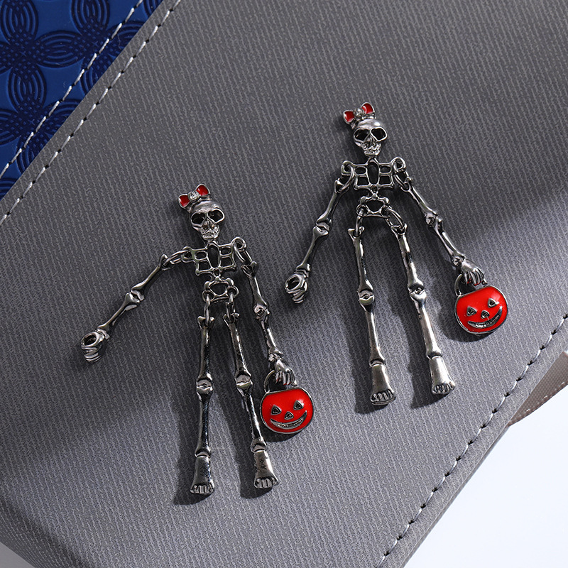 10pcs/pack Retro Halloween Skull Metal Charms for Earring DIY Jewelry Making