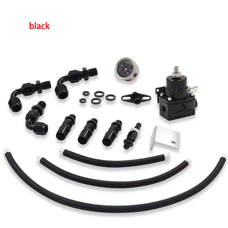 Universal Adjustable Fuel Pressure Regulator Guage Kit Oil Line 100PSI Guage fpr AN6 Oil Hose Fitting EFI Instrument Hot Sale