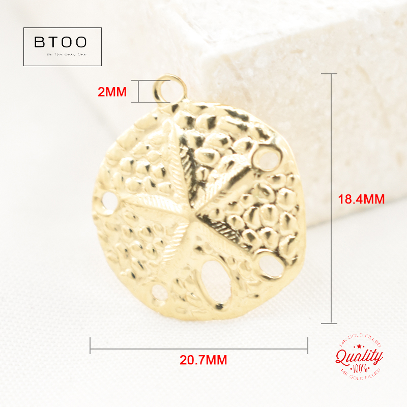 Sand Dollar 14K Gold Filled Pendant Sand Dollar Charm Jewelry for DIY Bracelet Necklace Making Jewelry Findings