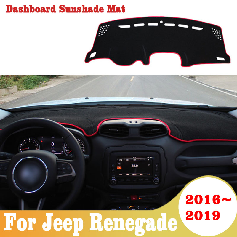 Car Dashboard Cover Mat Sun Shade Pad Instrument Panel Carpets Anti-UV For Jeep Renegade BU 2015-2019 2020 2021 2022 Accessories