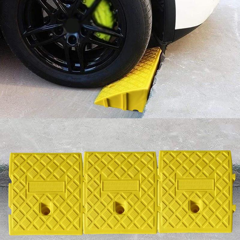 Car Curb Ramp Heavy Duty PVC Curb Ramp Portable Lightweight Threshold Ramp for Driveway Loading Dock Sidewalk Car Accessories