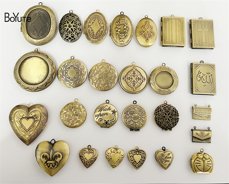 BoYuTe Zakka Diy Handmade Jewelry Materials Antique Bronze Brushed Floating Openable Photo Locket Pendant