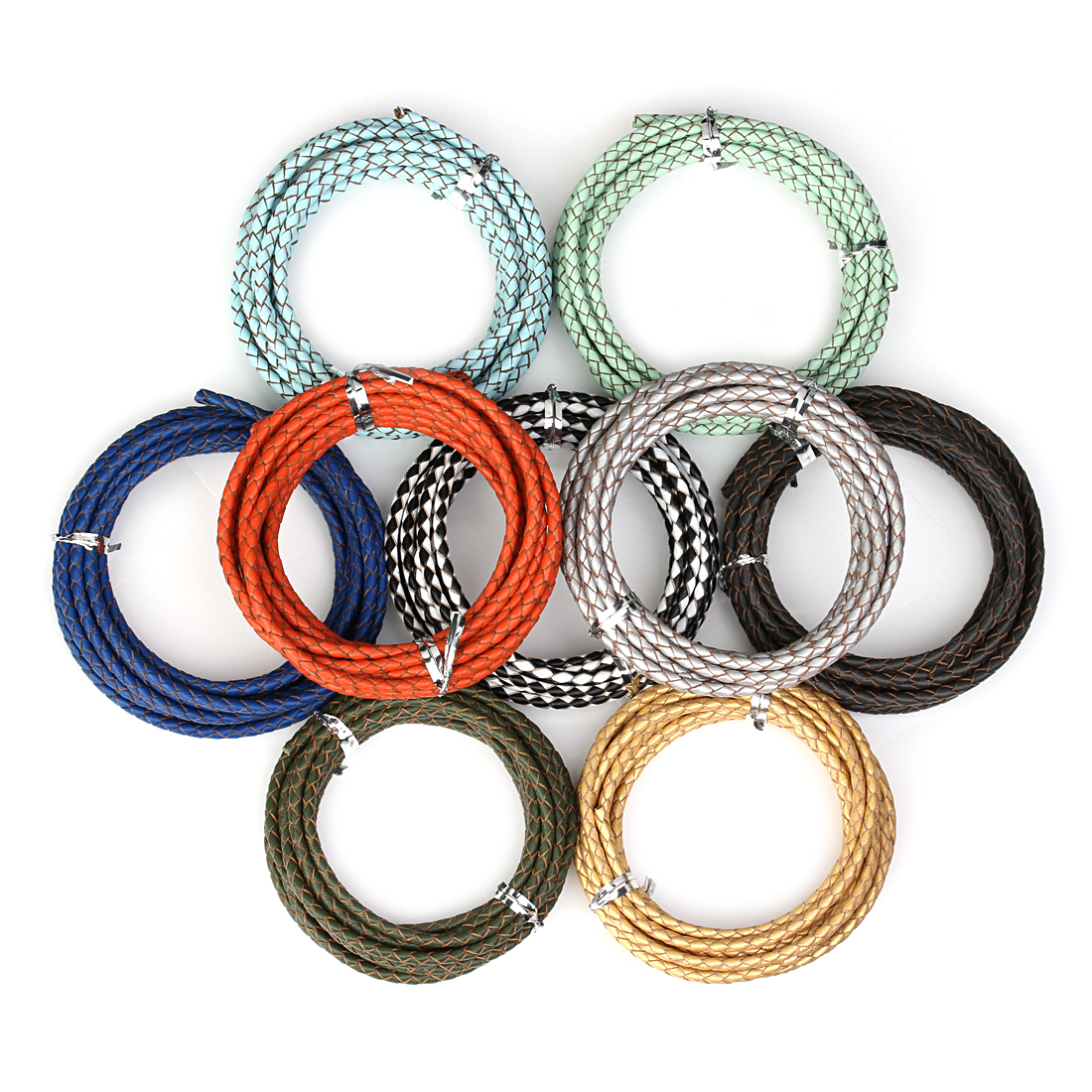 2meter/Lot 3 4 Mm Genuine Braided Leather Cord For Bracelet Making Cow Leather Round Thread Rope For Necklace DIY Jewelry Making