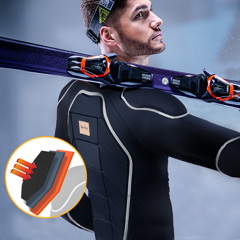 BenKen Full Body Sticker Back Support Shockproof Motorcycle Armor Chest Shoulder Pads Elbow Jacket Snowboard Protective Gear