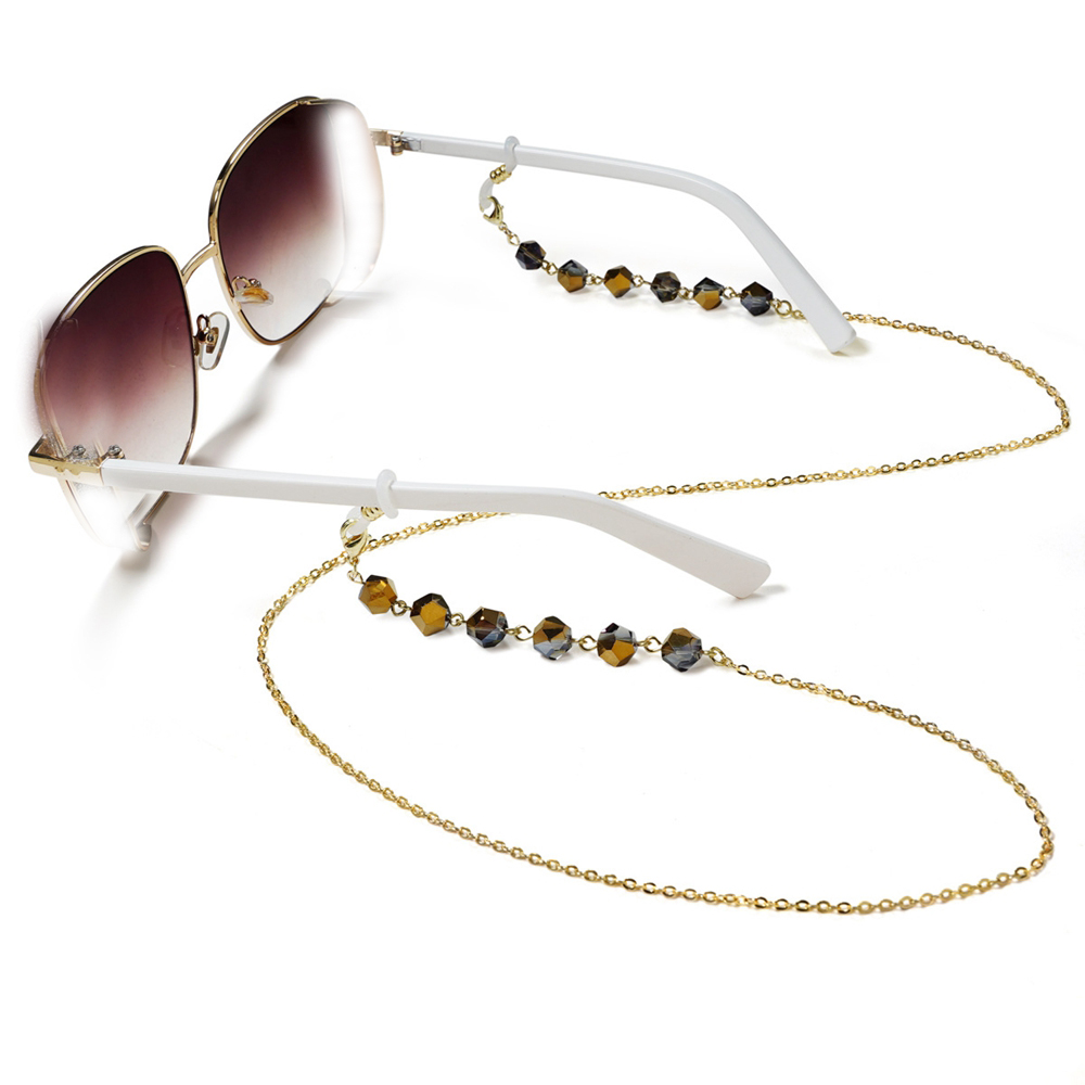 75cm Colorful Beads Sunglasses Chains Crystals Rhinestones Eyeglass Cord Holder Lanyard Necklace Glasses Mask Chains Neck Strap