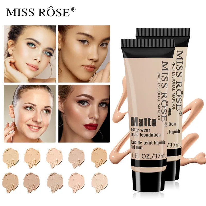 Matte Liquid Foundation Concealer BB Cream Silky Long-wearing Face Con Brighten Skin Tone Makeup Waterproof 240621