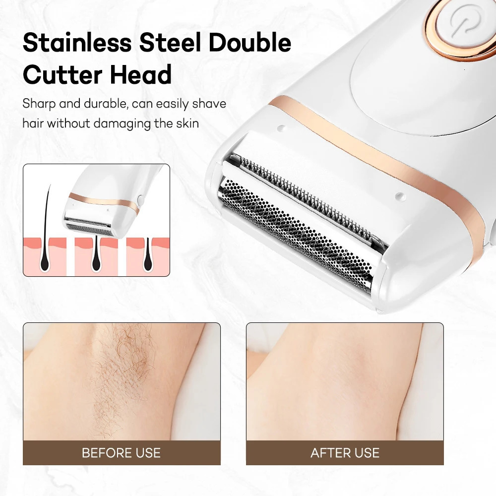 USB Rechargeable Women Painless Electric Epilator Beard Hair Removal Womens Shaving Machines Portable Female Hair Trimmer 240624
