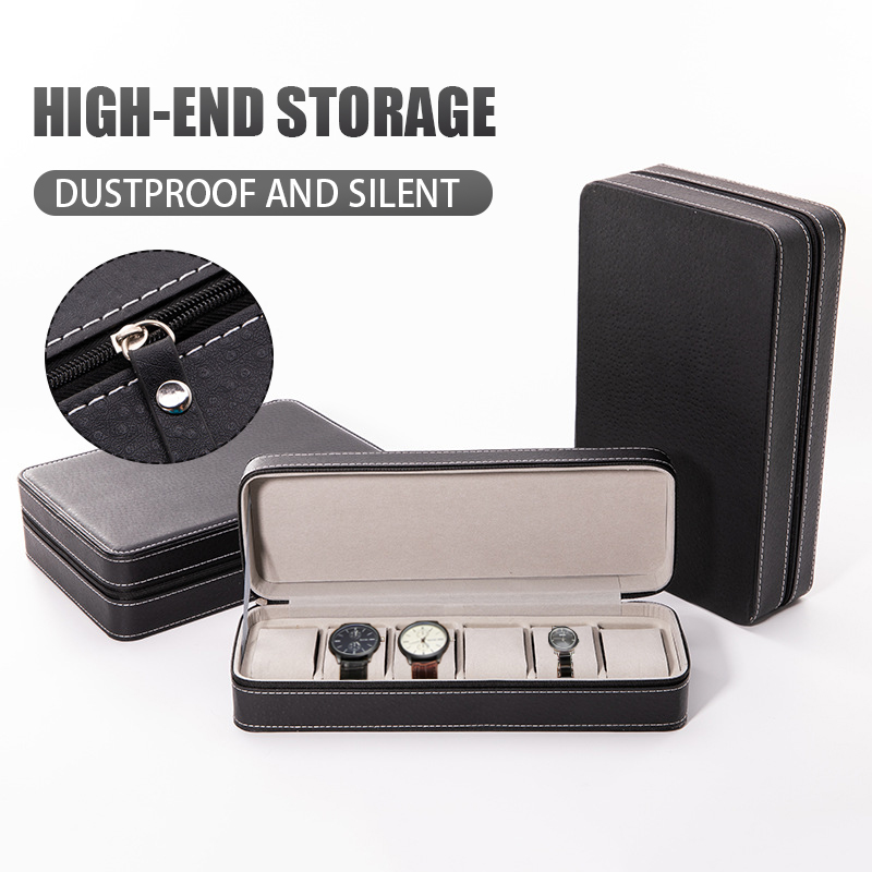 6/10/12 Slots Watch Pouch Bag Organizer Watch Box Display Case Retro PU Leather Travel Watch Case Wrist Jewelry Storage Pouch