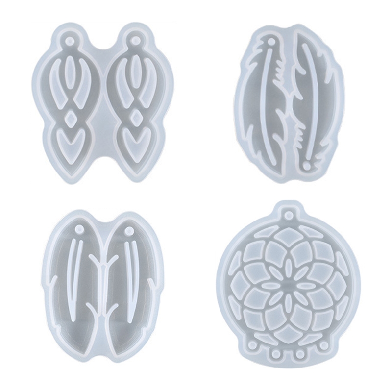 Casting Resin Mold Silicone Kit Key Chain/earring Silicone Mold for Epoxy Resin Dream Catcher/feather Pendant Mold