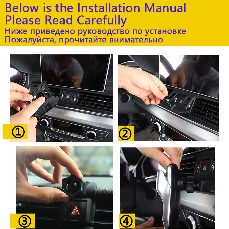 Car Mobile Phone Holder for Mitsubishi Outlander MK3 2013~2019 Telephone Stand Bracket Air Vent Accessories for iphone 2015 2016